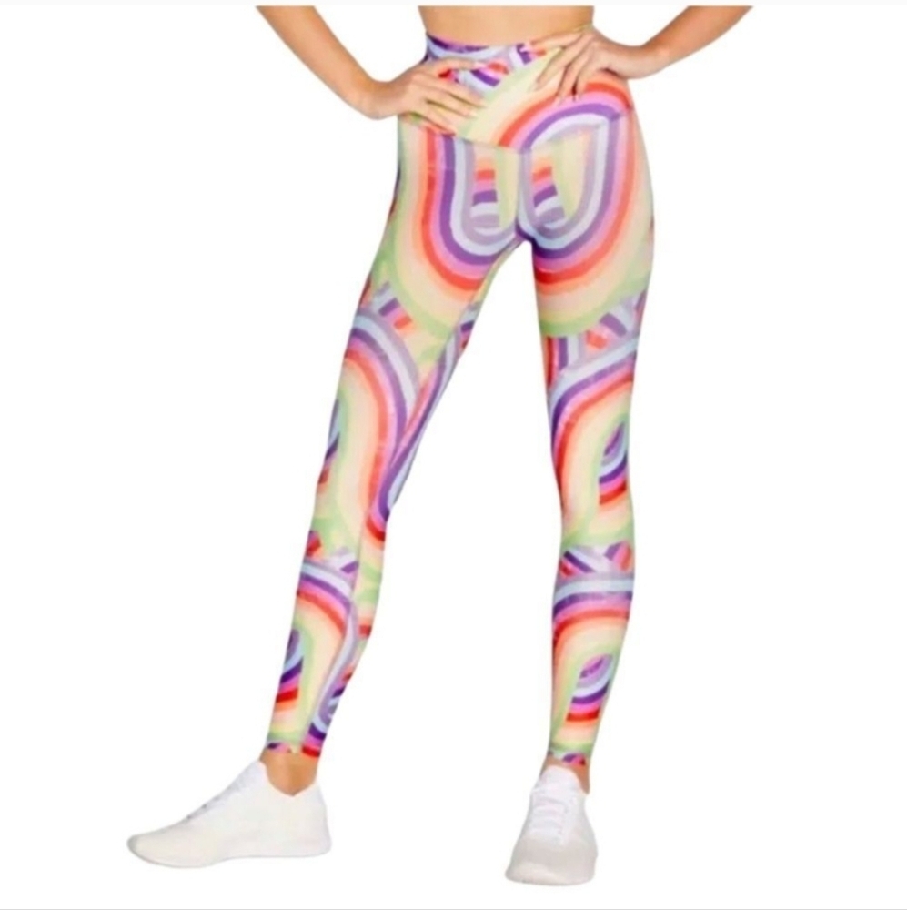 Wildfox Soleil High Waisted Rainbow 7/8 Leggings Sz L NWT MSRP $88 - Picture 2 of 8